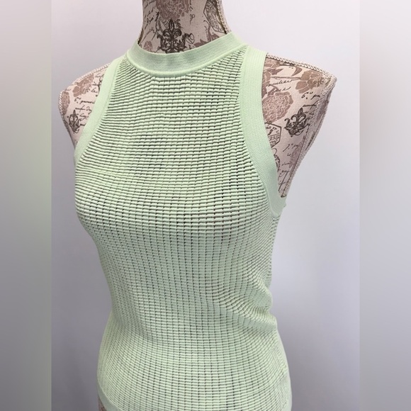 SOLID & STRIPED Pistachio Green CARSON Ribbed Fitted Tank Top size M - Picture 3 of 12
